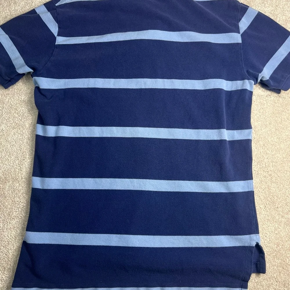 Ralph Lauren Navy Blue‎ Striped Polo Shirt